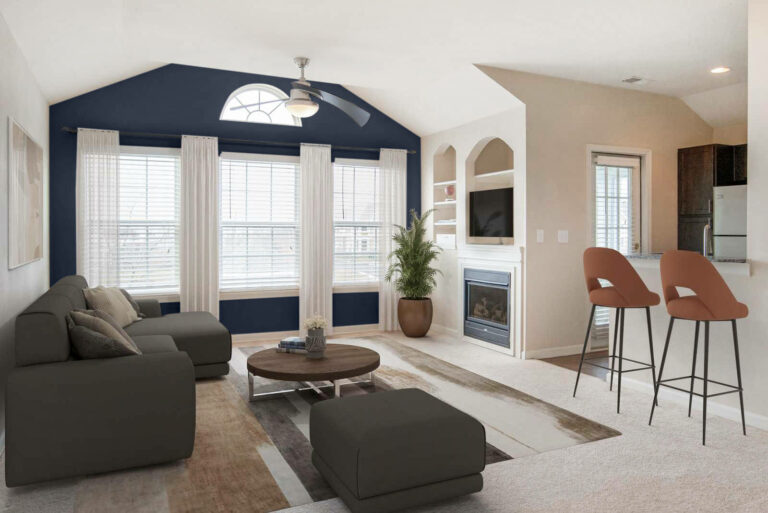 Our Austin Landing apartments spacious living room.